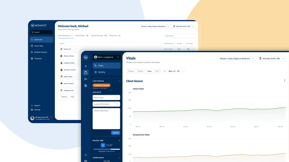 Monovo clinician portal